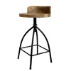 The Urban Port 25-31" Industrial Style Adjustable Swivel Stool with Backrest and Height Options Brown/Black - 4 of 4