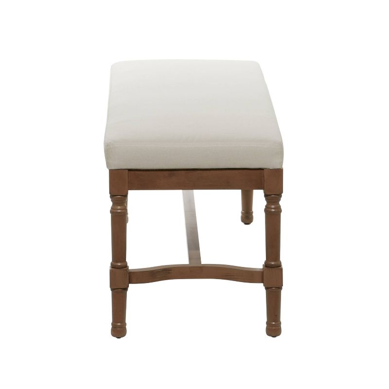 Traditional Linen Upholstered Wood Bench - Olivia & May, 6 of 8