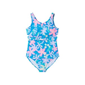 Andy & Evan  Kids  Blue Criss-Cross Swimsuit - 1 of 4