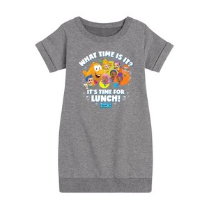 - Bubble Guppies - Time For Lunch Graphic Short Sleeve Fleece Dress - 1 of 4