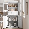 Pantry Cabinet, Tall Freestanding Storage Cabinet with Adjustable Shelves and Glass Doors 67 Inch Pantry Cupboard - 3 of 4