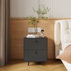 Modern Night Stand with 2 Drawers and Circular Handles - Steel Bedside Table Cabinet for Living Room, Bedroom, and Study Room - 3 of 4