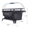 SEVOBAL Outdoor Grills, Griddles and Smokers Oval Cast Iron Hibachi Grill, Portable Charcoal Grill for Outdoor Cooking, Black, 20.7"*13"*10.6" - 3 of 4