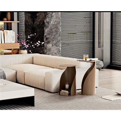 Whiteline Modern Living Willie Large Side End Table, Black/White