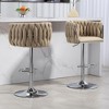 360°Swivel Bar Stools Set of 2, Adjustable Counter Height Bar Chairs with Woven Back & Footrest,for Kitchen Island, Cafe, Pub - 2 of 4