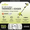 Sun Joe 10 Inch Stringless Lawn Trimmer Kit with Battery Charger, SharperBlade, Green/Black – Cordless Electric Powered Yard Tool, 24V-SB10-LTE - 2 of 4