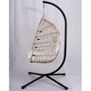 Okak Outdoor Egg Swing Chair with Stand&Cushion,Patio Wicker Hanging Chair,Hammock Swing Chair for Patio,Living Room&Balcony,350LBS Capacity - 2 of 4