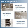 72" Wine Bar Cabinet with 4 Doors and 2 Drawers, Kitchen Pantry Cabinet with Hutch Wine & Glasses Rack - 4 of 4