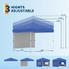 10x10 Pop Up Canopy with 1-Sidewall, Outdoor Tent with Portable Roller Bag - 3 Adjustable Height, 4 Weight Bags for Garden, Sports, Beach - 4 of 4