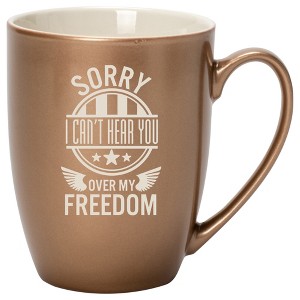 100 North United States of America 10 Ounce Bronze Metallic Finish, Comfortably Fits Your Hands, New Bone China Coffee Tea Cup Mug, Sorry I Can't Hear - 1 of 1
