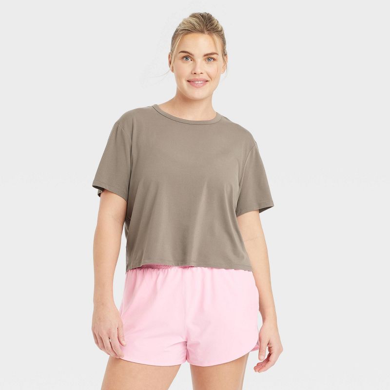 Women's Essential Crewneck Short Sleeve Top - All In Motion™, 3 of 9