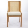 GDFStudio Brielle Rustic Rubberwood Rattan Upholstered Dining Chair - 2 of 4