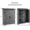 Kelly Wooden Pitch Roof Patio Storage Shed,  Solid Wood Tool Shed with Lockable Door, Outdoor Furniture - Maison Boucle - 2 of 4