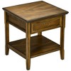 HOMCOM Vintage Farmhouse Side Table for Living Room Storage End Table with Antique Handle Drawer & Shelf, Wooden Side Table, Dark Coffee - 4 of 4