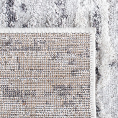 Amelia Light Grey and Charcoal Square Synthetic Rug