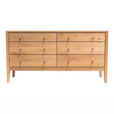Myandra Solid Maple Wood 6 Drawer Dresser Oak - HOMES: Inside + Out