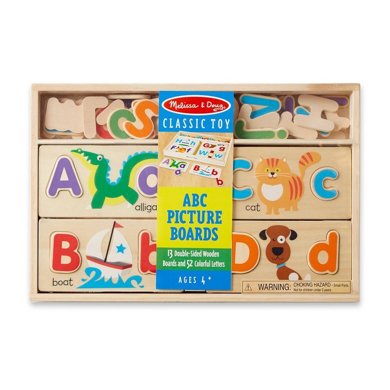 Melissa &#38; Doug ABC Picture Boards - Educational Toy With 13 Double-Sided Wooden Boards and 52 Letters, 4 of 11