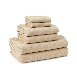 TOWN & COUNTRY BASICS 6-Piece Assorted Waffle Woven Terry Stripe Set - 1 of 4