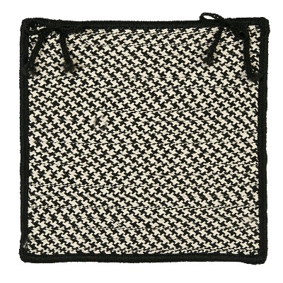 Colonial Mills Outdoor Houndstooth Tweed - Black Chair Pad (single)