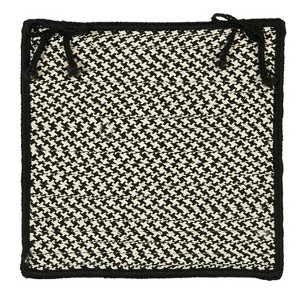 Colonial Mills Outdoor Houndstooth Tweed - Black Chair Pad Set (4) - 1 of 2