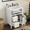 Gulches 24 Inches 1 Sink Freestanding White Bath Vanity with White Ceramic Top 3 Drawers Cabinet - 4 of 4