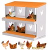 Chicken Nesting Boxes, Roll Away Nest Box for Chicken Coop, Metal Egg Laying Box with Perch & Lid Cover - 2 of 4