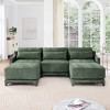 ModernLuxe Chenille Fabric Sofa with Ottoman & Lumbar Pillows, Ergonomic Sofa Couch for Living Room/Bedroom, Beige/Sky Blue/Green (2-4 Seats) - 3 of 4