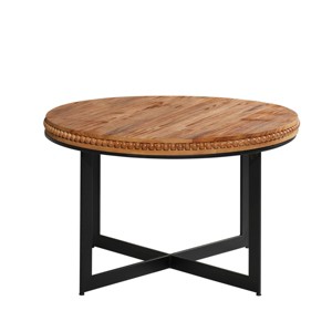 Industrial Wood and Metal Coffee Table Brown - Olivia & May: No Assembly, Sturdy Iron Legs - 1 of 4