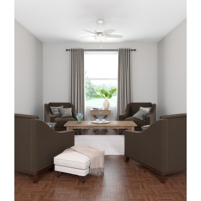 42" White and Light Oak Ceiling Fan with LED Light