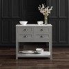 HomeStock  Connell Rolling Kitchen Island Cart, Microwave Stand, Coffee Bar with Storage Drawers, Gray - 3 of 4