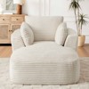 AENKYO Oversized Sleeper Sofa Bed & Cloud Lounge Chair, Corduroy Upholstered Sofa No Assembly Required for Living Room - 2 of 4