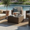 Covers & All Bellanova 32 in Square Coffee Table, Aspen Wicker w / Glass Top - 3 of 4
