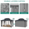 10X13FT Outdoor Hardtop Gazebo with Aluminum Frame, Heavy-Duty Double Roof Polycarbonate Gazebo Including Mesh Netting and Sunshade Curtains - 4 of 4