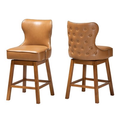 2pc Gradisca Swivel Counter Height Barstool Set With Button Tufted Back   GUEST 69455cb0 0906 47d2 9067 Aedaec151d66