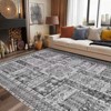 Grey Vintage Area Rug, Washable Non-Slip Boho Carpet for Living Room, Bedroom, Kitchen, Office - 2 of 4