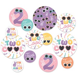 Big Dot of Happiness Two Cool - Girl - Pastel 2nd Birthday Party Giant Circle Confetti - Party Decorations - Large Confetti 27 Count - 1 of 4