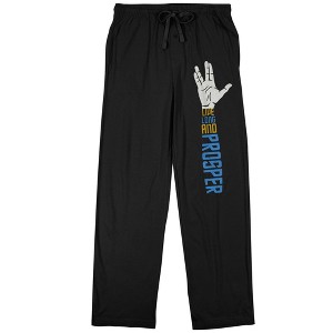 Star Trek Live Long And Prosper Men's Black Sleep Pajama Pants - 1 of 2