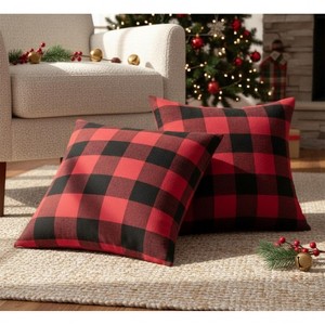 LISM 18x18 Inch Christmas Classic Buffalo Plaid Pillow Covers Pack of 2 - 1 of 4