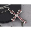 Alilang Vintage-Inspired Gothic Cross Pendant Necklace with Black Crystal Accents - 3 of 4