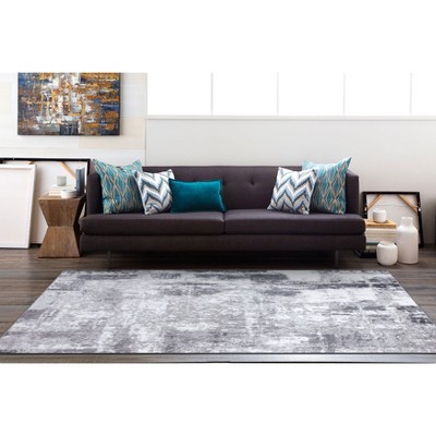 Contemporary Abstract Gray Synthetic 95'' Area Rug