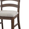 Acme Furniture Pascaline 22" Dining Chairs Gray Fabric, Rustic Brown and Oak: Leather Upholstery, No Assembly Required - 3 of 4