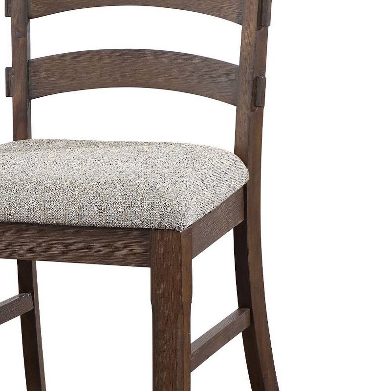 Pascaline 22&#34; Dining Chairs Gray Fabric, Rustic Brown and Oak - Acme Furniture, 4 of 7