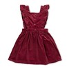 Hope & Henry Girls' Organic Corduroy Ruffle Jumper, Oxblood Cord, 6-12 Months - 3 of 4