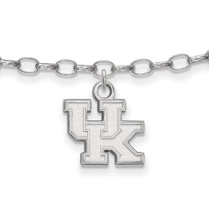 Black Bow Jewelry Sterling Silver Kentucky Wildcats NCAA Anklet 9 Inch - 1 of 3