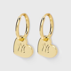 Bijoux Sport by Luv Aj MLB Gold Logo Heart Hoop Earrings - 1 of 3
