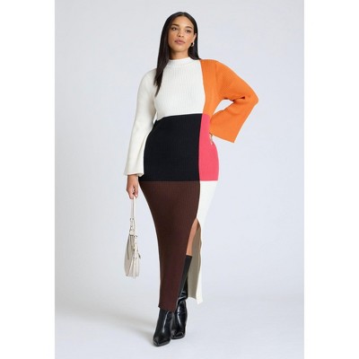 ELOQUII Colorblocked Maxi Dress