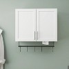 LunaLulinlk Kitchen Wall Cabinet with Adjustable Shelf, Towel Bar, 5 Hooks - 3 of 4