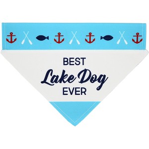 Pavilion Gift Company - Lake Dog - 12" x 8" Canvas Slip on Pet Bandana - Pet Apparel Accessories - 1 of 4