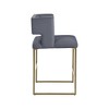 Meridian Furniture,Caleb Grey Velvet Counter Stool, Set of 2 - 3 of 4