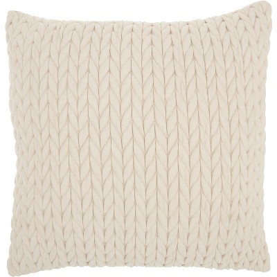 Nourison Life Styles Quilted Chevron Ivory Throw Pillow - 18" x 18"